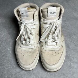 Rag & Bone Cream and White High-Top Sneakers